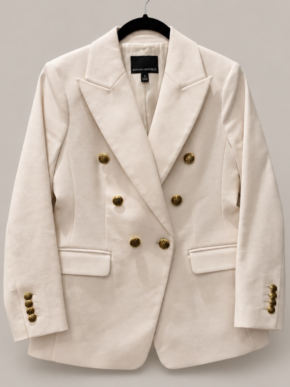 Banana Republic Honeycomb Captain’s Blazer in Ivory Honeycomb Texture, size Peti